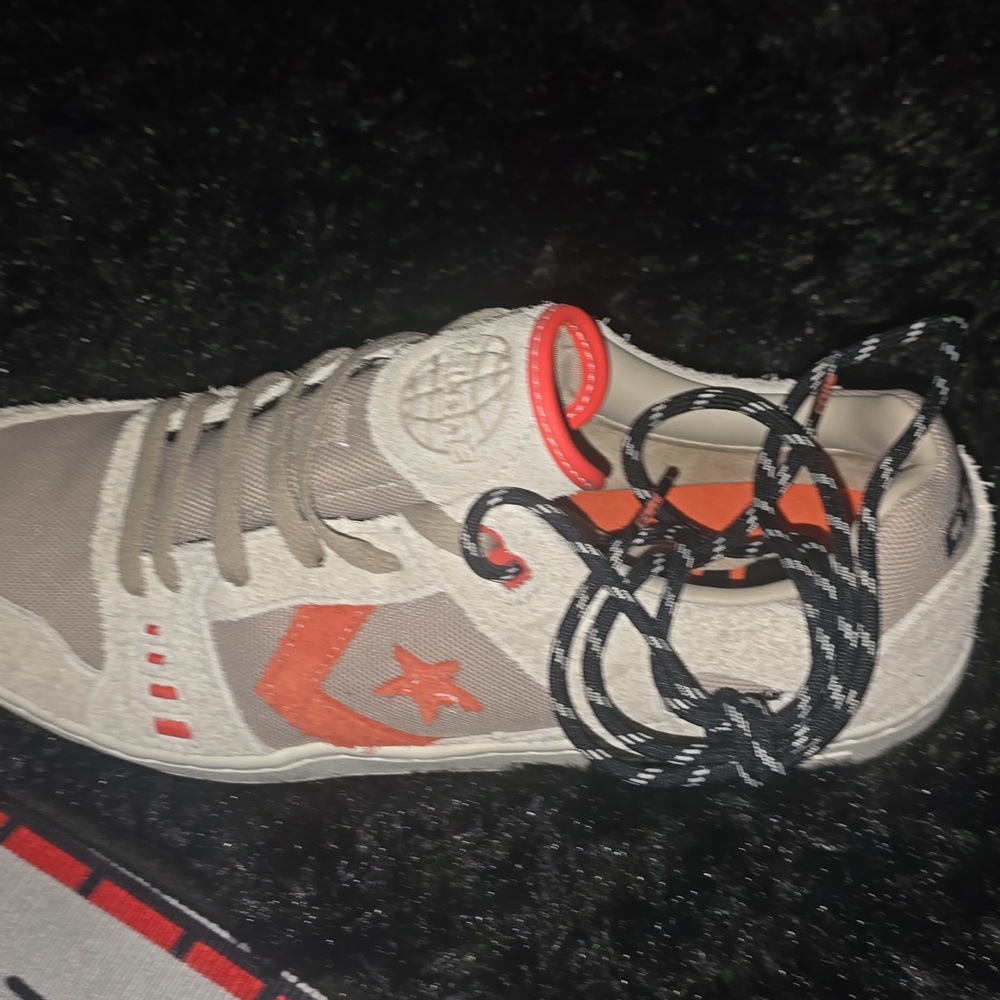 Converse suede Mens Stylish Gray and Orange Sneakers - Picture 9 of 9